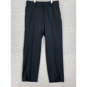 Apt. 9 Pants Men 30 X 30 Black Flat Front Dress Slacks Trousers Chino Casual
